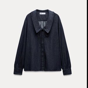 NWT Zara Denim Blouse Top